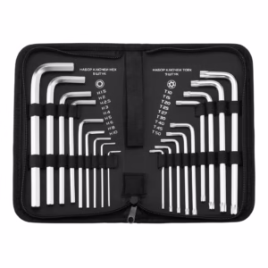 Jogo de Chave Allen e Torx de 1,5 a 10mm e T10 a T50 MTX 18pç Furo Guia