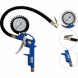 Calibrador De Pneu C/manometro Escala Até 220libras/15bar Azul