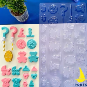 1 ~ 4  Forma para chocolate folha moldagem cha revelação, cha de bebe  Porto cod p871//