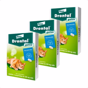 Kit 3 Vermífugo Drontal Gatos Até 4 Kg Com 4 Comprimidos