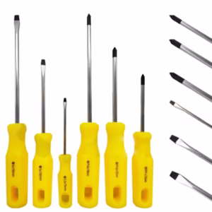 Kit Jogo De Chaves 6 Peças 3/16Pol. Fenda E Phillips Aço Cromado Resistente Reparos Uso Geral