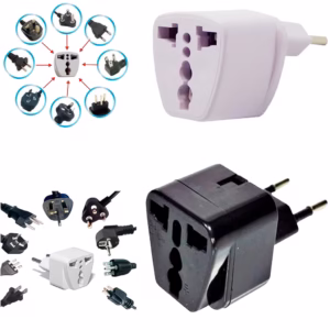 Adaptador Pino Tomada Padrão Europeu Elétrico Brasil 10a / 20a Branco e Preto Bivolt