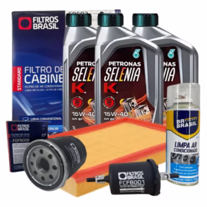 Kit Troca de Óleo Filtros Higienizador Fiat Punto 1.4 Fire Selenia 15W40