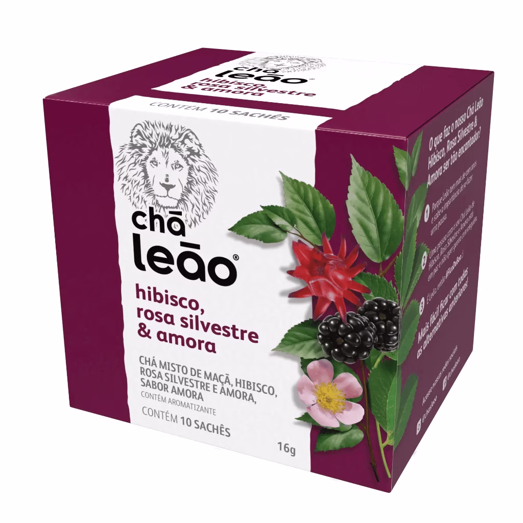 Chá Leão Premium - Hibisco, Rosa Silvestre e Amora 10 Sachês - Imagem 2