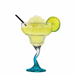 Taça de Vidro para Margarita Twister com Haste Azul 300ml, Ruvolo