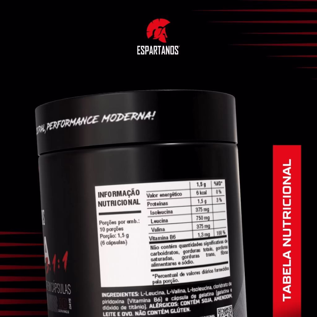 Suplemento Bcaa 3:1:1 - Espartanos Nutrition - Imagem 2