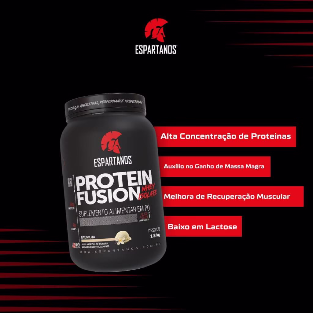 Protein Fusion Whey Isolate 1,8kg - Espartanos Nutrition - Imagem 2
