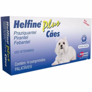 Vermífugo Helfine Plus Cães Agener com 4 Comprimidos