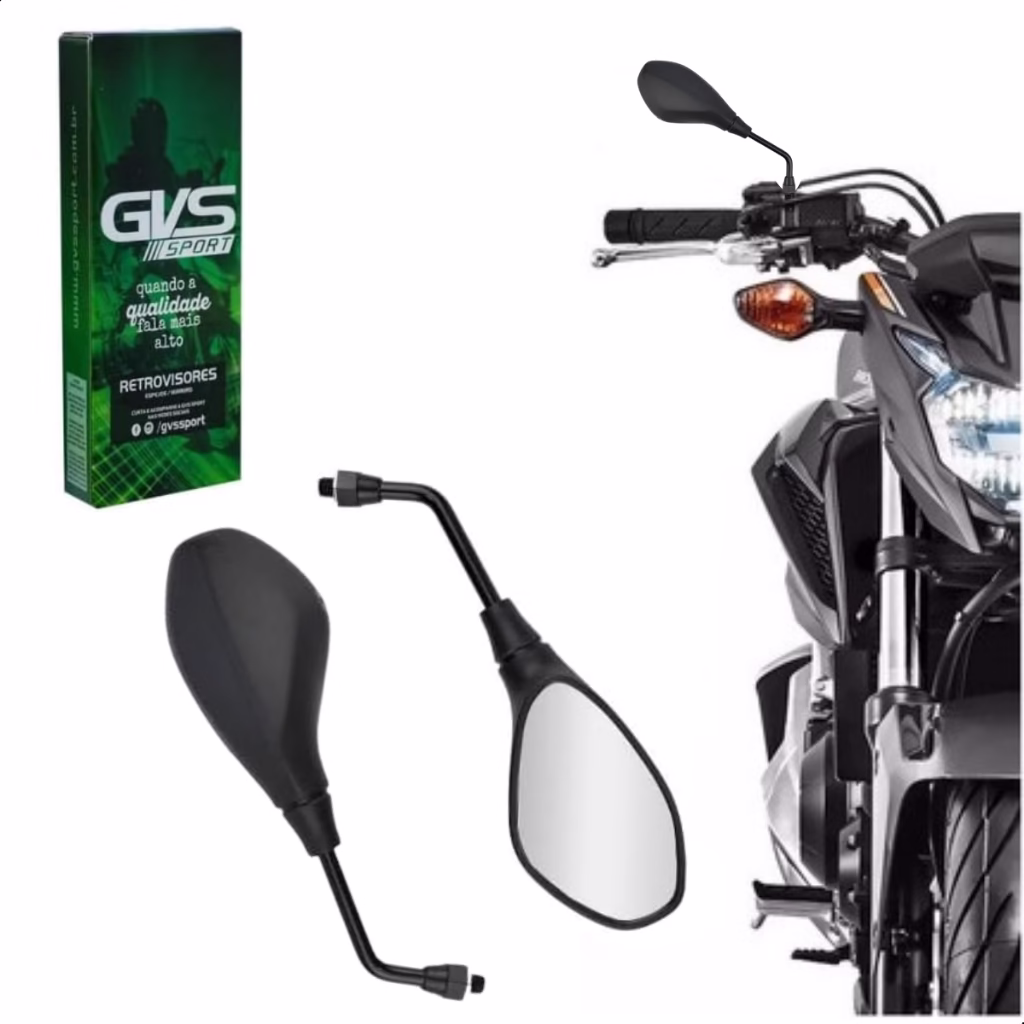 Retrovisor Gvs Bmw F800 Gs 650 Fixo Mini Rosca Para Honda