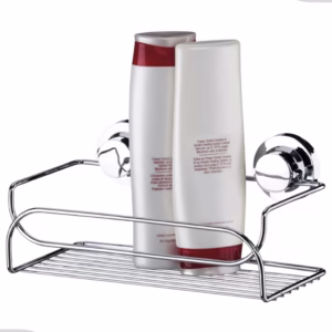Suporte Porta Shampoo Sabonete Produtos De Banho Banheiro Fixação Sem Furos Ventosa Cromado Future