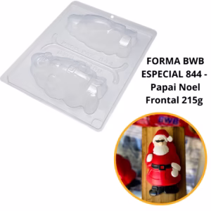 1~4 Forma BWB Com Silicone (3 partes)Para Chocolate Cód.844-Papai Noel Frontal 215g Festa Natalinas