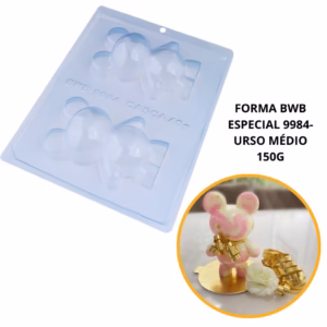1~4 Forma silicone bwb (3partes) cod 9984 - Urso Médio 150g//