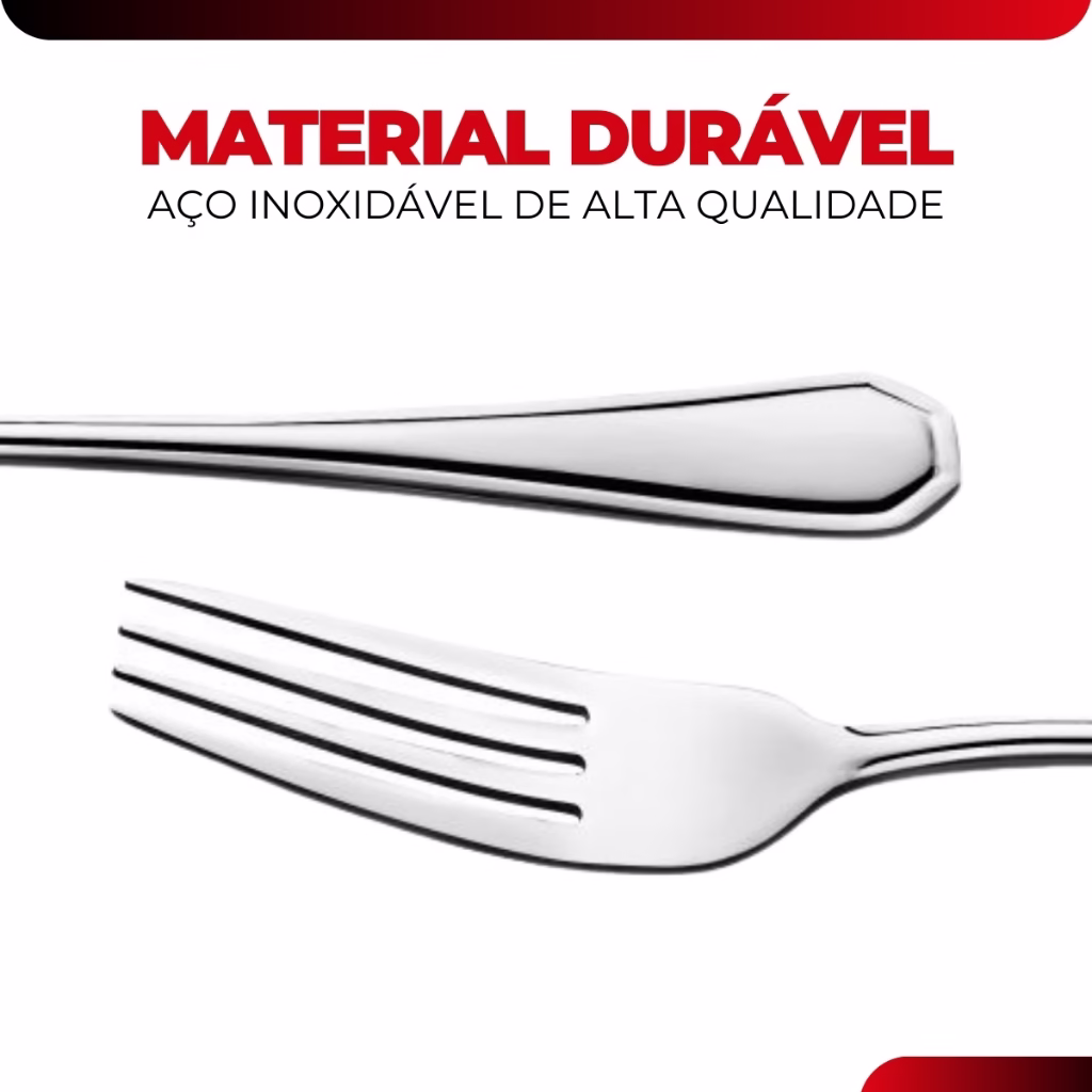 Jogo 48 Garfo Mesa Churrasco Restaurante Buffet Premium Conjunto Aço Inox Continental Original Line - Imagem 2
