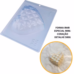 1~4 Forma Bwb Com Silicone (3 Partes) Cod9896 - Coração Detalhes 500g Almofadado
