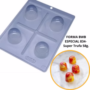 1~4 Forma BWB Com Silicone (3 partes) Cód. 834 - Super Trufa 58g. Para Festas Trufas, Bombons.
