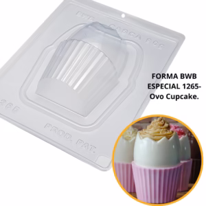 1~4 Forma BWB Com Silicone (3 partes) Para Chocolate Cód. 1265 - Ovo Cupcake. Páscoa