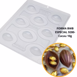 1~4 Forma Para Chocolate Bwb Com Silicone (3 Partes) 9280 - Cacau 10g (Conjunto)