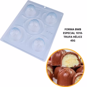 1~4 Forma BWB Com Silicone (3 partes) Trufa Hélice 45g.Para Festas Trufas, Bombons, Alfajor COD 1018