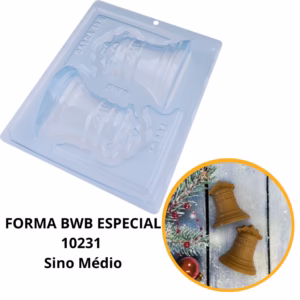 1~4 Forma BWB Sino Médio, Com Silicone (3 partes) Para Bombons de Chocolate E Confeitaria- Cód.10231