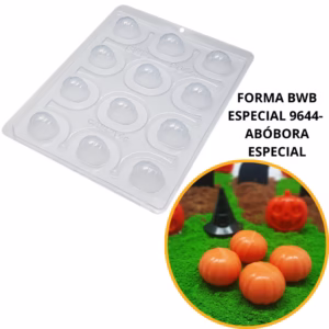 1~4 Forma BWB Com Silicone (3 partes) Para Chocolate Cód. 9644 - Abóbora Especial 15g. Halloween Dia Das Bruxas
