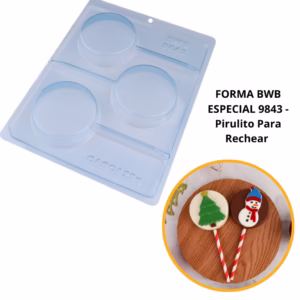 1~4 forma bwb com silicone (3 partes) cód:9843 - Pirulito para Rechear Peso Médio: 95g pirulito recheado