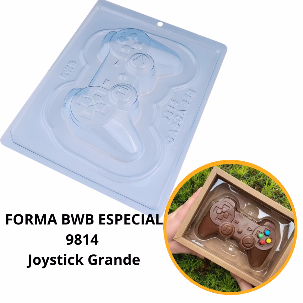 1~4 Forma BWB Com Silicone (3 partes) Para Chocolate Cód. 9814 - Joystick Grande 325g.