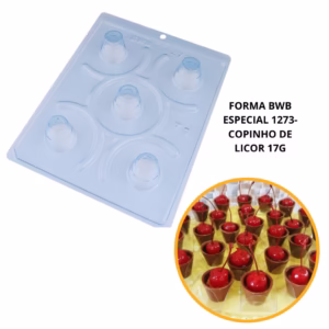 1~4 Forma BWB Com Silicone Semiprofissional, Doces Finos Chocolates - SP 1273 Copinho de Licor//
