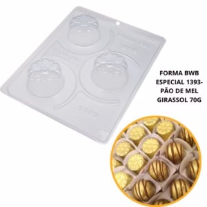 1~4 forma bwb com silicone (3 partes) cod 1393 - Pão de Mel Girassol 70 g