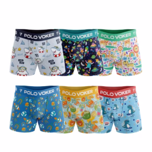 Kit 5 Cuecas Boxer Infantil de Microfibra Cueca Box com Forro