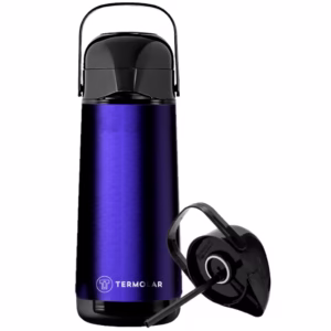 Garrafa Térmica Pressão 1 Litro Aço Inoxidável Com Alça Termolar