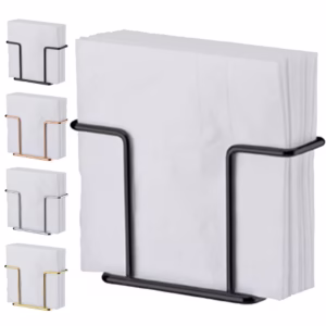 Porta Guardanapos Suporte Apoio de Papel Aço Mesa Restaurante Lanchonete Preto Future