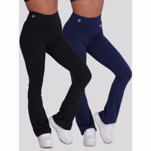 Kit 2 Calças Legging Flare Peluciada Feminina Fitness Yoga Pilates Academia