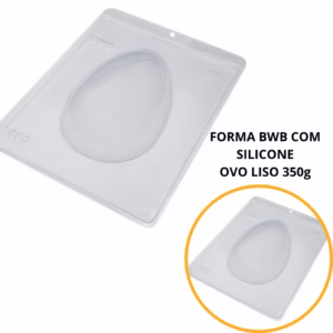 1~4 FORMA BWB COM SILICONE (3 PARTES) CÓD.:50 - OVO LISO 350g. PARA CHOCOLATE, OVOS DE PÁSCOA