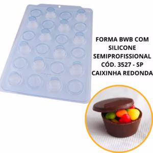 1~4 FORMA BWB COM SILICONE SEMIPROFISSIONAL, DOCES FINOS CHOCOLATES CÓD. 3527 - SP CAIXINHA REDONDA