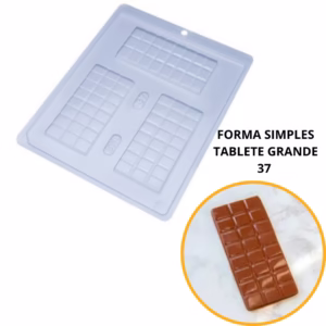 1~10 FORMA SIMPLES TABLETE GRANDE 37 (D9) EM ACETATO BWB PARA BOMBOM, DOCES DE CHOCOLATE