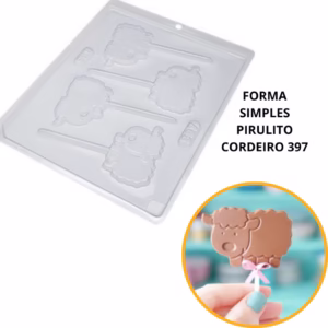 1~5 FORMA SIMPLES PIRULITO CORDEIRO 397 (D2) EM ACETATO BWB PARA BOMBOM E DOCES DE CHOCOLATE PÁSCOA