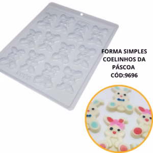 1~10 FORMA SIMPLES COELINHOS DA PÁSCOA CÓD:9696 (L8) EM ACETATO BWB PARA BOMBOM E DOCES DE CHOCOLATE