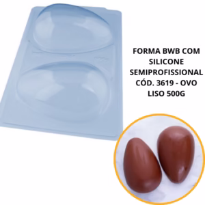 1~4 FORMA BWB COM SILICONE SEMIPROFISSIONAL, DOCES FINOS CHOCOLATES CÓD. 3619 - OVO LISO 500G