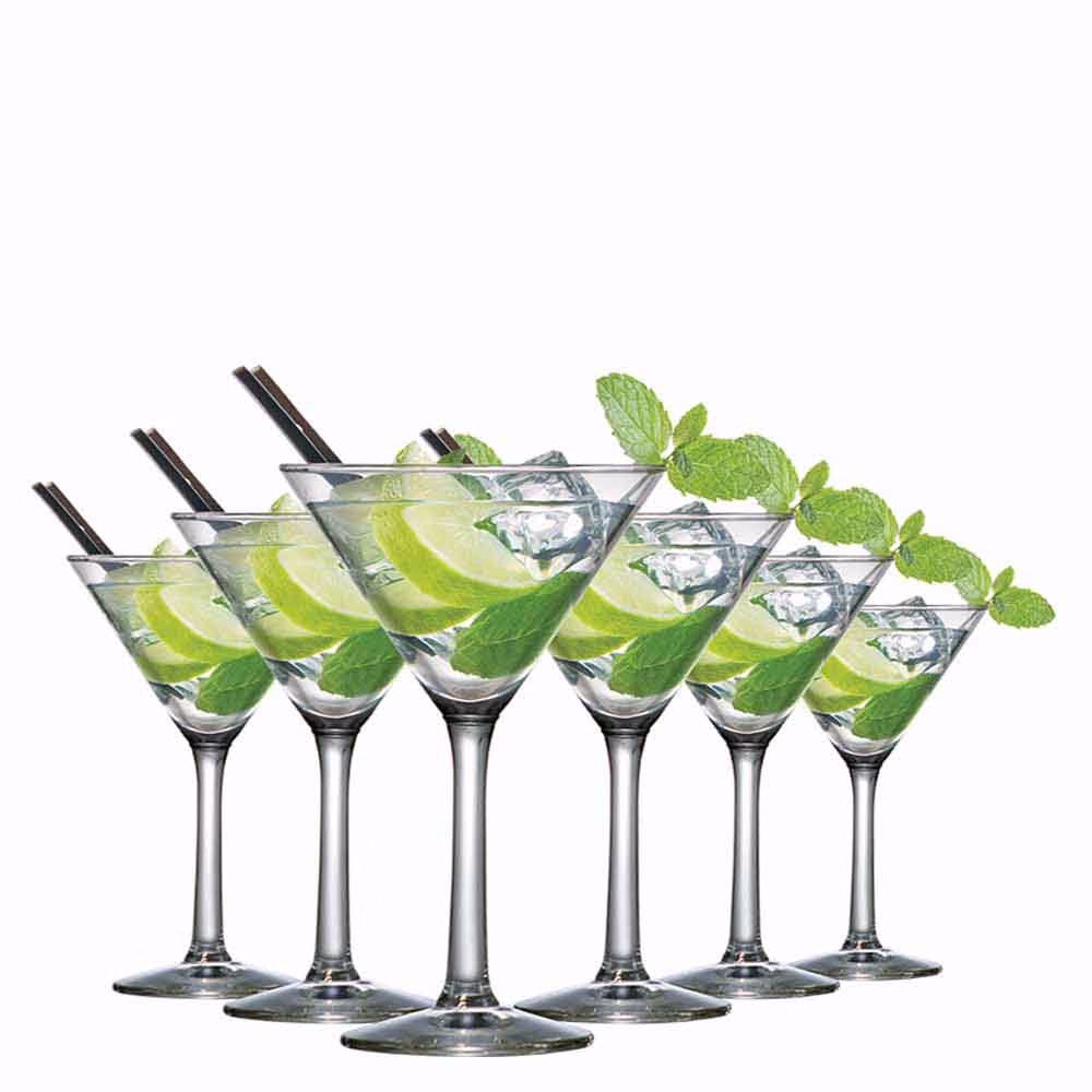 Jogo de Taças de Vidro Martini para Drink 6pcs, 225ml - Ruvolo