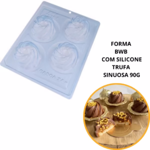 1~5 FORMA BWB COM SILICONE (3 PARTES) PARA CHOCOLATE-TRUFA SINUOSA 90G.PARA FESTAS BOMBONS, ALFAJOR