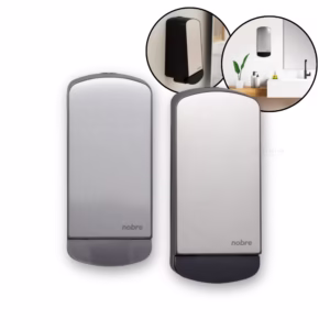 Saboneteira Porta Sabonete Líquido Álcool em Gel Inox Escovado / Polido 800ml + Kit Montagem