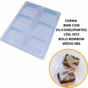 1~4 FORMA BWB COM SILICONE(3PARTES)CÓD.1073-BOLO BOMBOM MÉDIO 68G. PARA FESTAS TRUFAS, BOMBONS