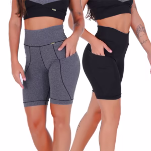 KIT 2 Bermudas Fitness Short Legging com Bolso Play