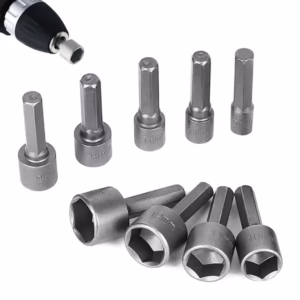 Kit Jogo Pontas Bits Soquete Canhão Para Parafusadeira Chave Catraca Manual 9 Peças Sextavado Top