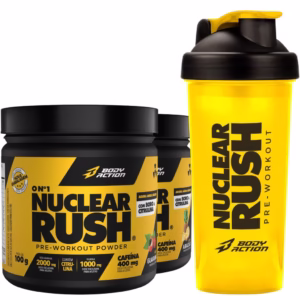 2x Pré Treino Nuclear Rush + Coqueteleira Nuclear Rush Body Action