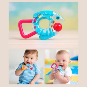 Chocalho Peixe Divertido VMP Para Bebê Peixinho Pedagógico Bolinha Chocalho Banho Banheira Chocalho