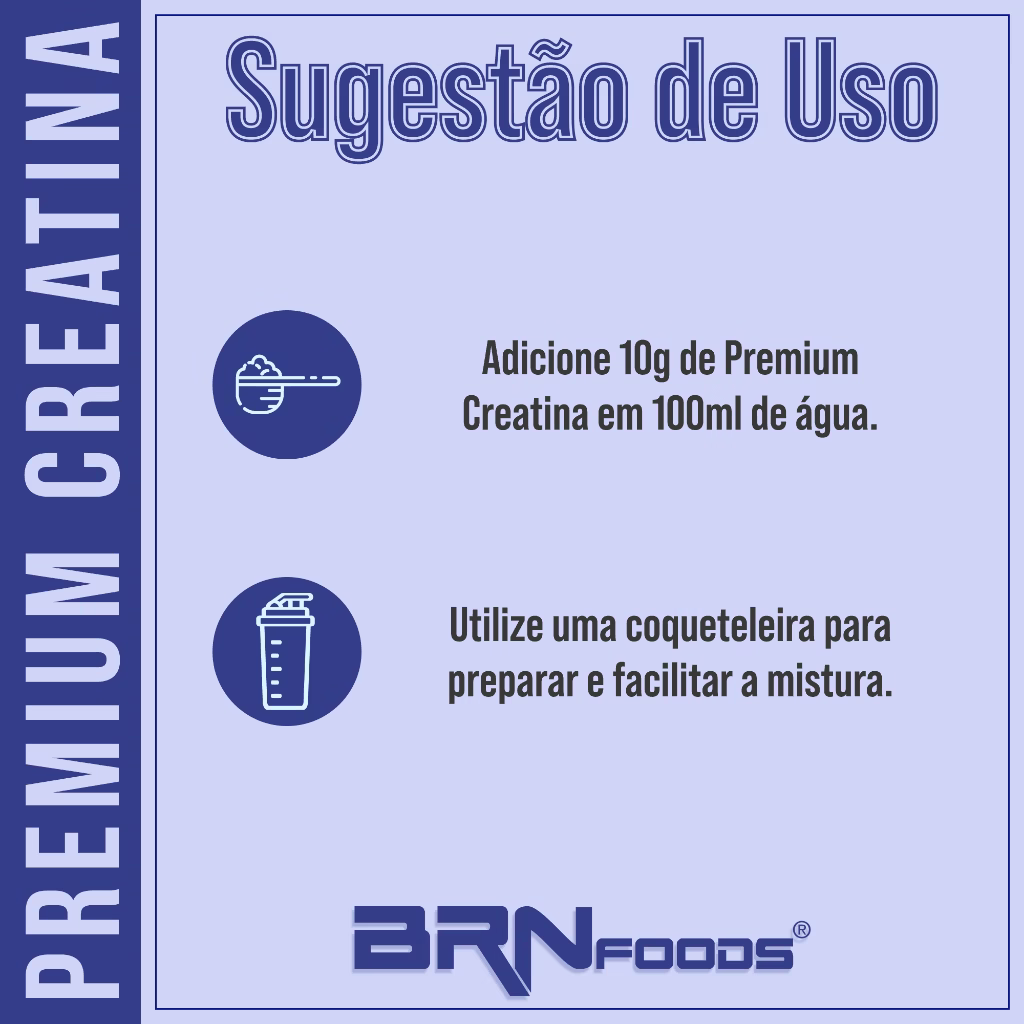 Creatina Premium Foods 100g - Performance Física e Cognitiva - BRN Foods - Imagem 2