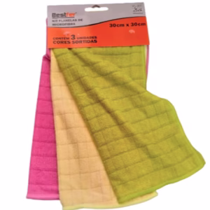 Flanela Microfibra 3 Peças Multiuso Limpeza Casa Cozinha Auto Carro Moto Bike Limpa Telas E Muito +