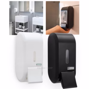 Saboneteira Urban 400ml Porta Sabonete Liquido e Álcool em Gel Premisse Preto / Branco