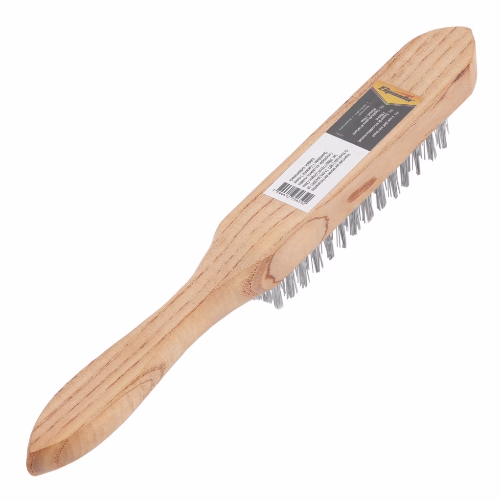 Escova de Aço 3 Fileiras Sparta com Cabo de Madeira - Imagem 2
